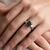 Princess Cut Black Diamond Solitaire Engagement Ring On Hand