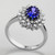 Tanzanite Diamond Cluster Halo Engagement Statement Ring Angle