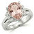 Pear Cut Peach Pink Morganite and Diamond Engagement Ring