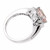 East-West Peach Pink Morganite Halo Engagement Ring Side