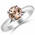 Round Peach Pink Morganite Solitaire Engagement Ring