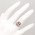 Cushion-Cut Peach Pink Morganite Diamond Halo Cocktail Ring on Hand