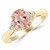Oval Peach Pink Morganite Diamond Engagement Ring Yellow Gold 