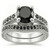 Black Diamond Vintage Engagement Ring Set