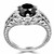 Vintage Black Diamond Engagement Ring Set Side