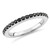 Black Diamond Wedding Band Bridal Enhancer Ring 14k White Gold