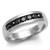 Channel-Set Black Diamond Wedding Band Men's Brushed Ring