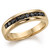 0.80ct Channel-Set Black Diamond Wedding Band Men's Ring 14k Yellow Gold