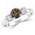 Fancy-Brown & White Diamond Three Stone Engagement Ring
