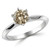 1 Carat Champagne Brown Diamond Solitaire Engagement Ring Knife-Edge Shank