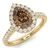 Fancy Pear-Cut Brown Diamond Engagement Ring With Halo 14k Yellow Gold