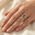 Princess Cut Brown Diamond Vintage Engagement Ring On Hand