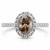Fancy-Brown Oval Diamond Halo Engagement Ring 18k Gold