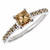 Princess Cut Champagne Brown Diamond Engagement Ring