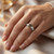 Fancy Brown Diamond 3 Stone Vintage Engagement Ring On Hand