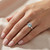 Sky-Blue Aquamarine Solitaire Engagement Ring On Hand