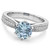 Round Aquamarine and Diamond Vintage-Style Engagement Ring With Milgrain