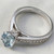 Round Aquamarine and Diamond Vintage-Style Engagement Ring With Milgrain Side