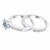 Princess Cut Blue Aquamarine Engagement Wedding Ring Set Side