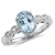 Antique-Style Oval Blue Aquamarine and Diamond Engagement Ring