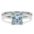 Princess Cut Blue Aquamarine Solitaire Engagement Ring