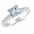 Princess Blue Aquamarine Diamond Engagement Ring