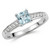 Princess Cut Blue Aquamarine Diamond Engagement Ring