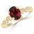 Oval Red Garnet Diamond Engagement Cocktail Ring