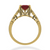 Oval Red Garnet Diamond Engagement Cocktail Ring Side