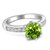 Round Green Peridot and Diamond 6 Prong Engagement Ring