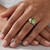Pear Cut Green Peridot Diamond Cocktail Statement Ring On Hand