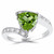 Triangular Cut Green Peridot Diamond Engagement Ring