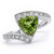 Triangular Cut Green Peridot Diamond Engagement Ring