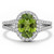 Oval Peridot and Diamond Halo Engagement / Statement Ring Split Band