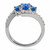 3-Stone Blue Sapphire Diamond Cocktail Ring Side