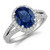 Oval Blue Sapphire and Diamond Halo Split Shank Statement Ring