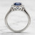 Oval Blue Sapphire and Diamond Halo Split Shank Statement Ring Side