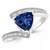 Blue Trilliant Cut Sapphire Diamond Engagement Ring