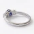 Natural Blue Sapphire and Diamond Three Stone Engagement Ring Side