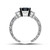 Emerald-Cut Blue Sapphire and Diamond 3 Stone Engagement Ring Vintage Side