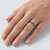 Blue Sapphire Prong-Set Half Eternity Wedding Band Bridal Ring On Hand