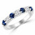 7-Stone Blue Sapphire Diamond Wedding Ring