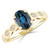 London Blue Topaz Diamond Vintage Engagement Ring Yellow Gold
