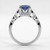 London Blue Topaz Diamond Vintage Engagement Ring Side