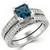 Princess Cut London Blue Topaz Diamond Vintage Engagement Ring Set