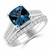 London Blue Topaz and Diamond Engagement Ring Set