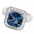 Cushion London Blue Topaz Diamond Halo Engagement Ring