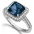 Cushion-Cut London Blue Topaz and Diamond Halo Statement Ring