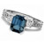 London Blue Topaz and Diamond 3-Stone Engagement Ring