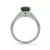 Rectangular Green Tourmaline and Diamond Engagement Ring Antique Style Side
